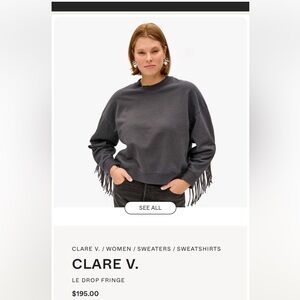 Clare V. Fringe Sweatshirt - NWT